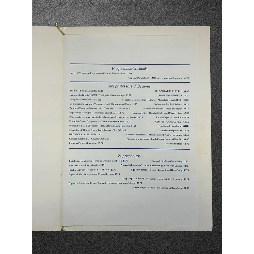 Vintage 1970s Home Lines Cruise Ship Dinner Menu Columbus Isabella Mercier Art